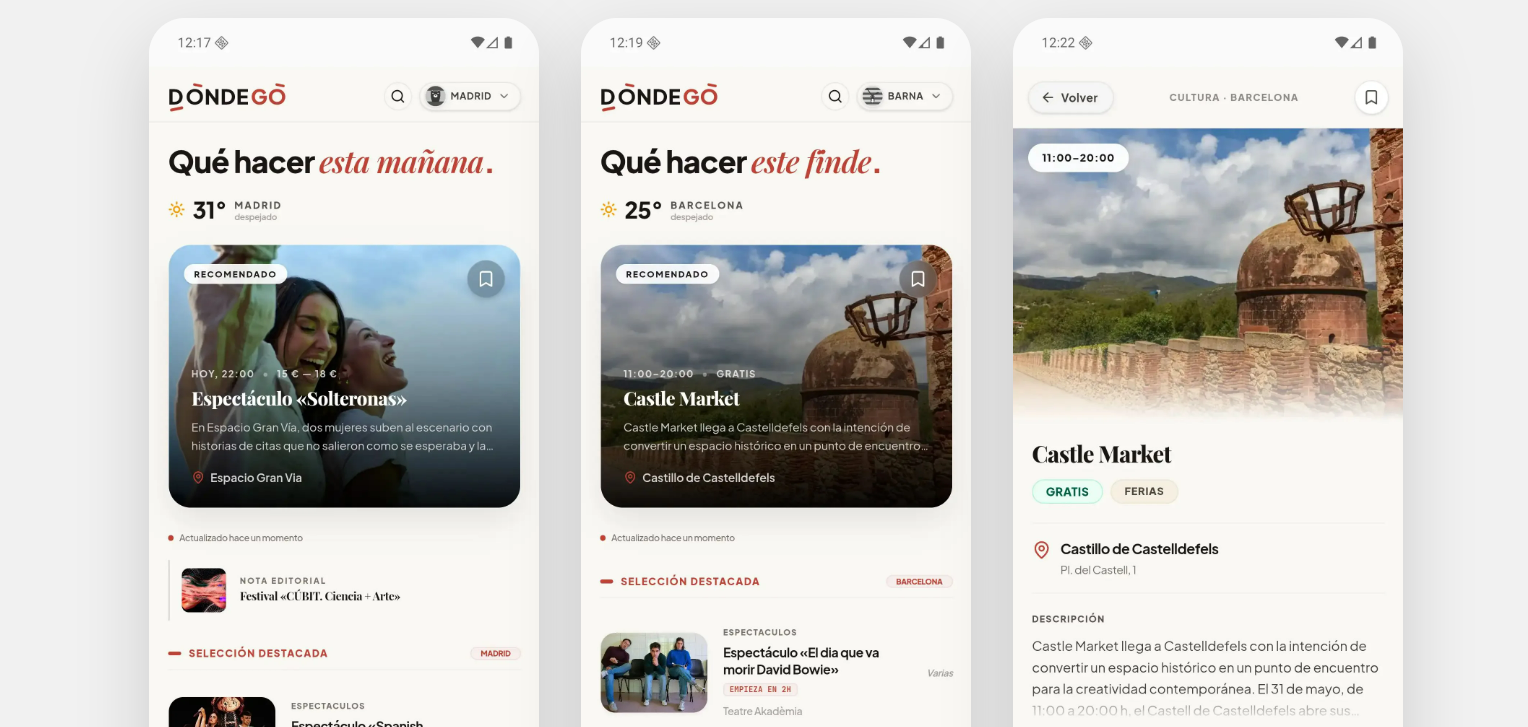 DondeGo: la app hecha en Barcelona que te dice qué hacer hoy en la ciudad sin algoritmos, sin cuenta y sin publicidad