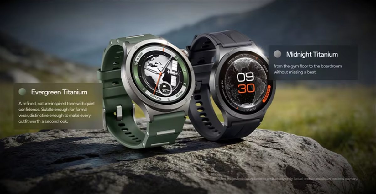 Evergreen Titanium y Midnight Titanium sobre roca