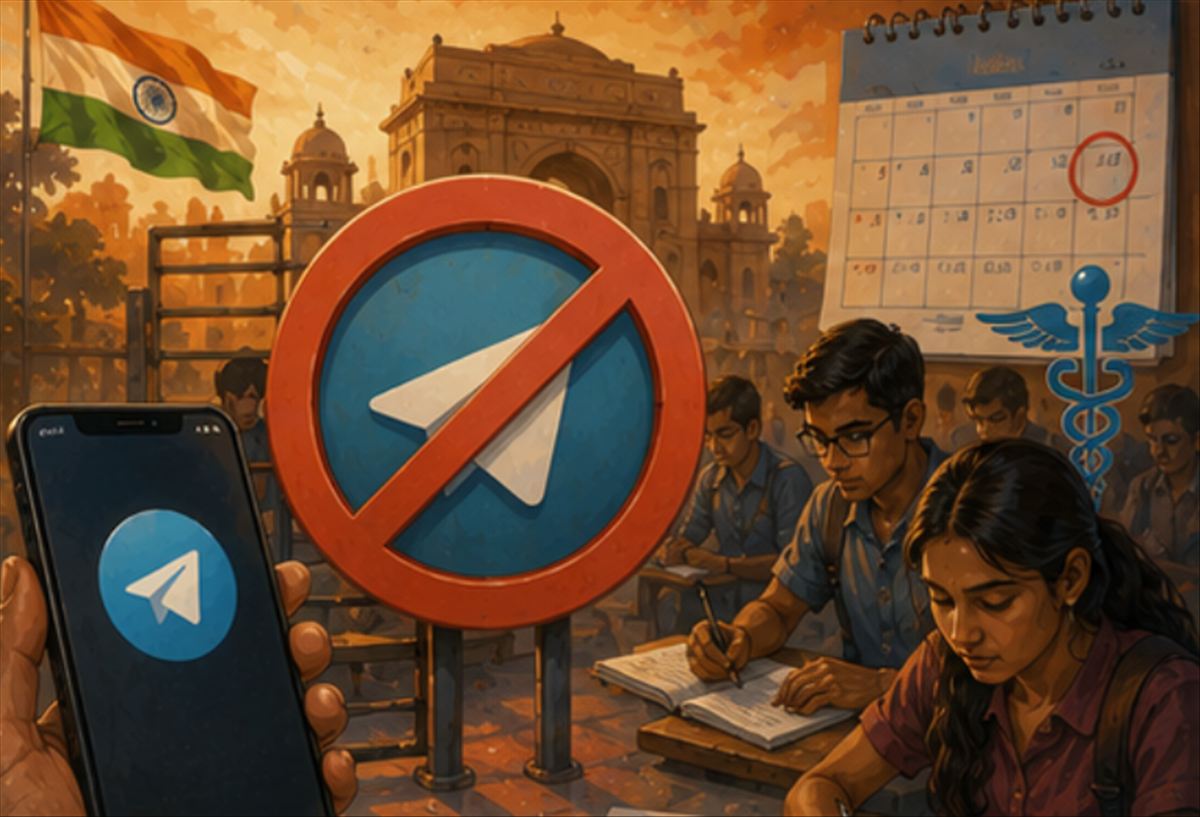 India bloquea Telegram hasta el 22 de junio por trampas en el examen médico nacional y ordena desactivar la edición de mensajes hasta el 30