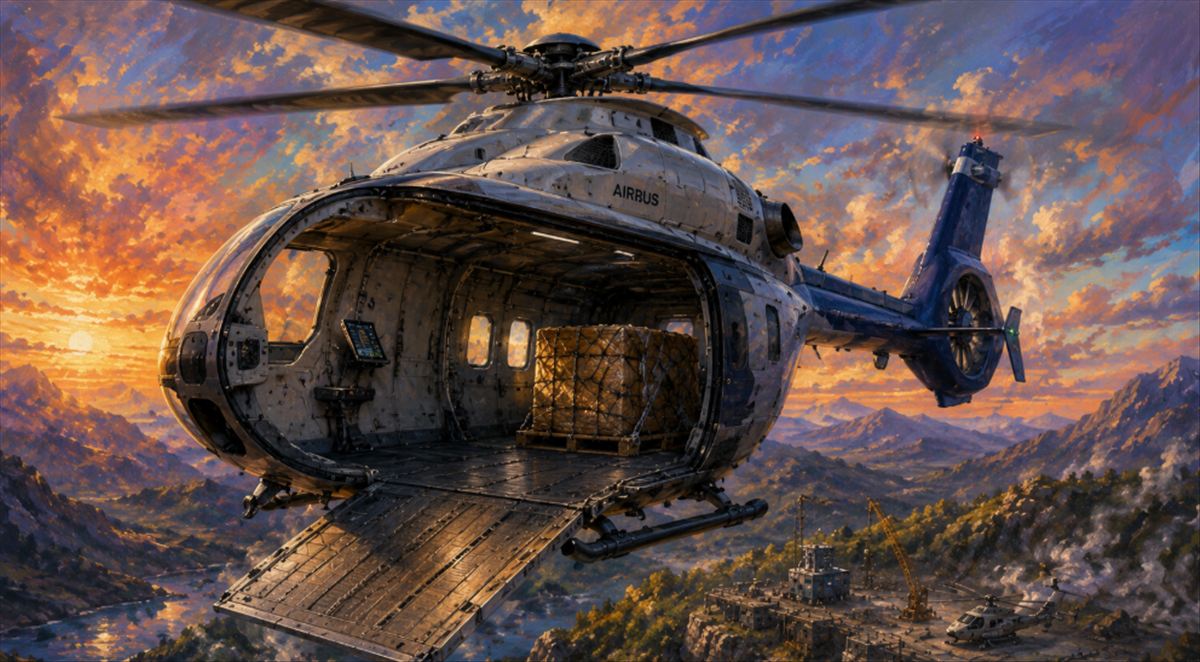 Airbus quitó el asiento del piloto de su helicóptero más popular y puso una rampa de carga. El U145 no necesita tripulación