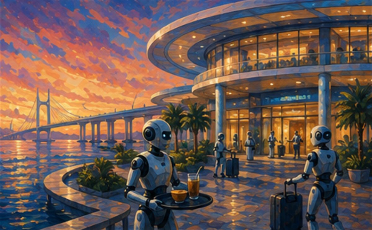 China construirá el primer hotel operado completamente por robots en la isla artificial del Puente Shenzhen-Zhongshan