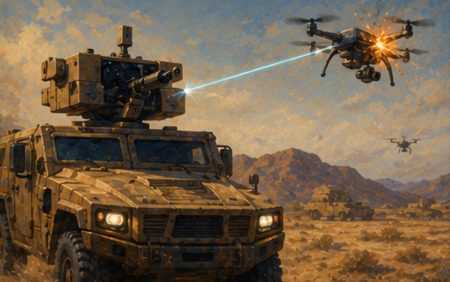 El ejército de EE.UU. puede ahora derribar drones sin detener el vehículo: el sistema Gunslinger acaba de superar su primera prueba real en movimiento