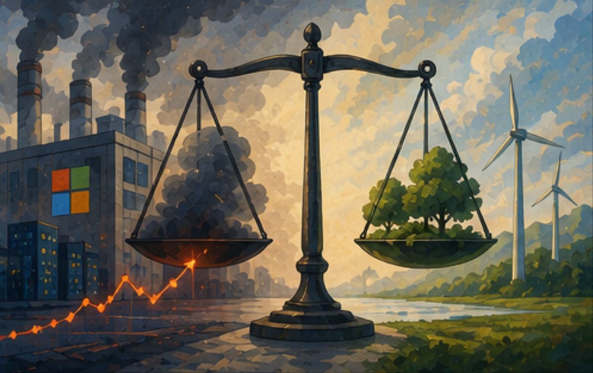 La IA disparó las emisiones de carbono de Microsoft un 25% en 2025: la promesa de 2030 se aleja a toda velocidad