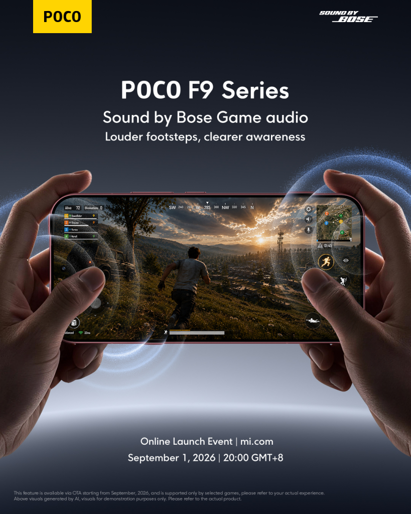 Sound by Bose Game audio en la POCO F9 Series, con pasos más audibles y mayor conciencia direccional en juego