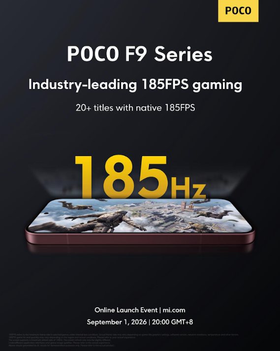 KV oficial de la POCO F9 Series con el nuevo WildBoost Engine y sus cuatro pilares: juego fluido, control táctil preciso, color de juego y audio Sound by Bose