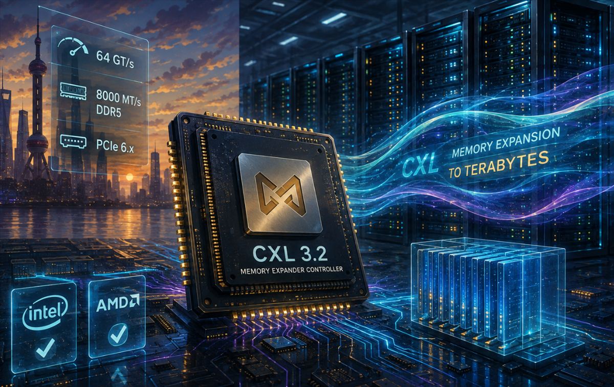 Montage Technology fabrica el primer chip CXL 3.2 del sector: más memoria para los servidores de IA