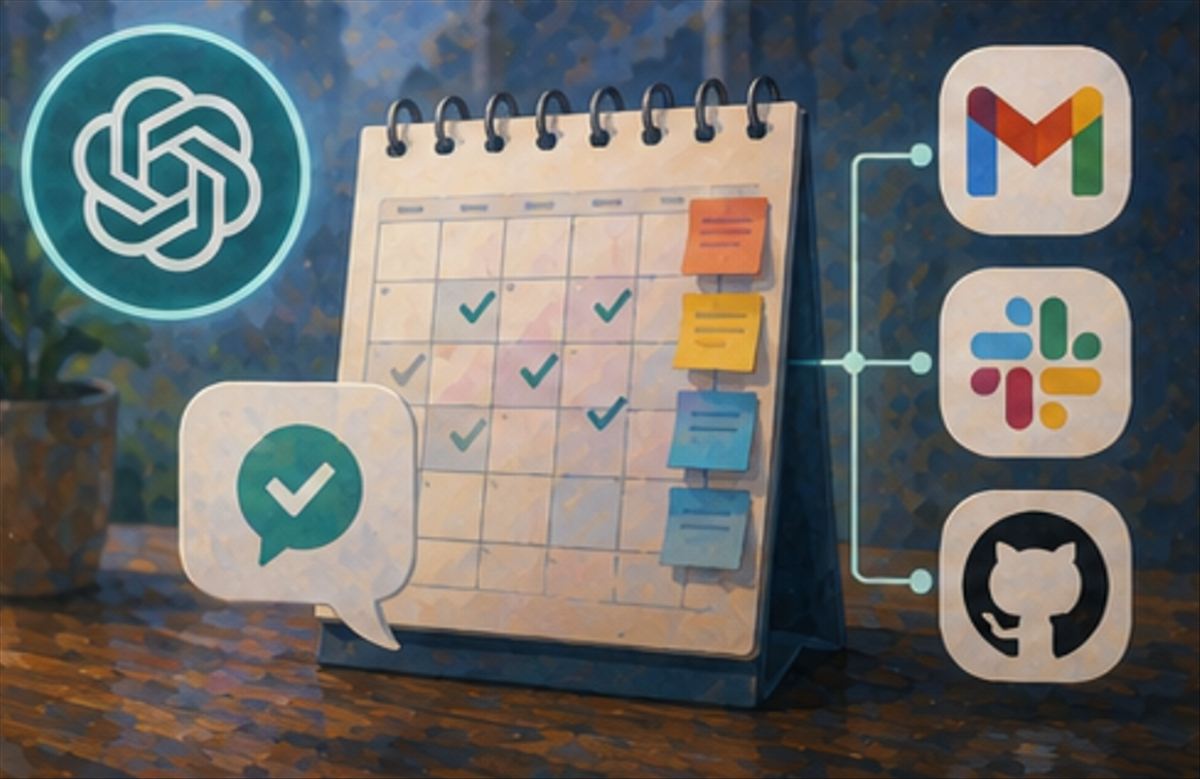ChatGPT programa tareas gratis para todos: las cuentas free acceden al planificador y los de pago lo conectan a Gmail, Slack y GitHub