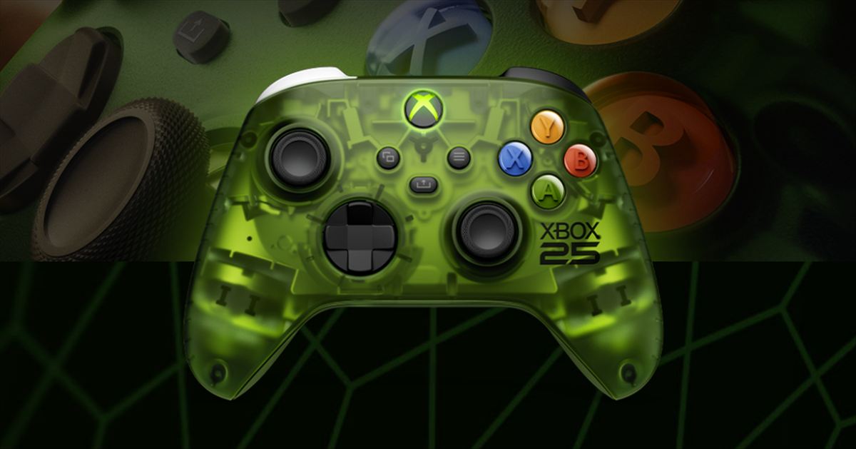 Xbox cumple 25 años con un mando translúcido verde que ya vuela: 79,99€ y lanzamiento el 20 de octubre
