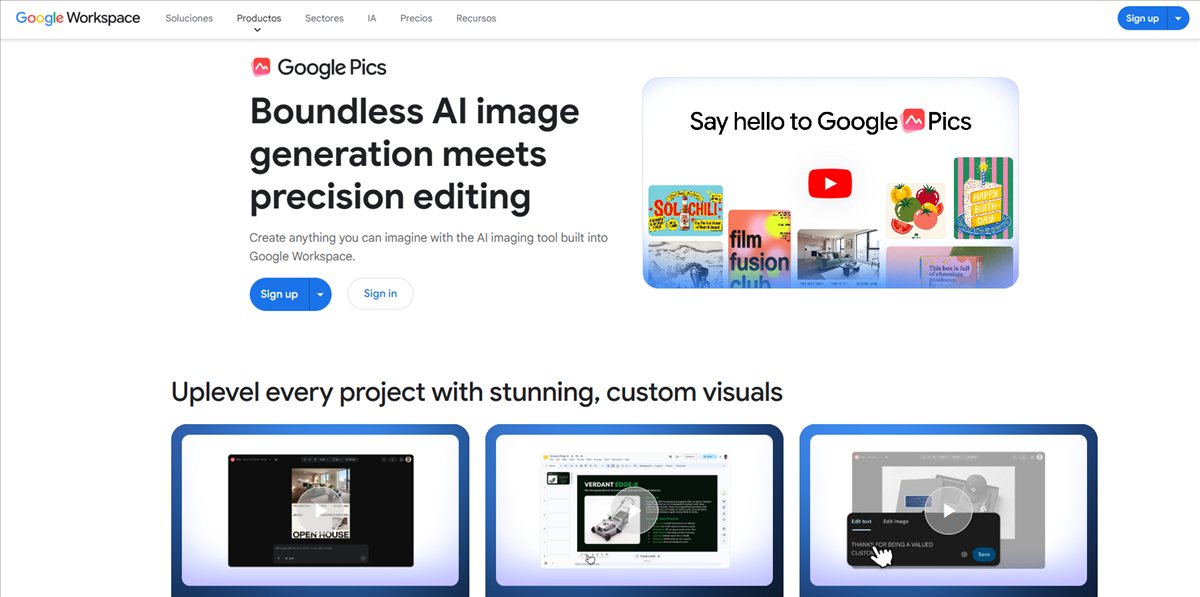 Google Pics ya está disponible: la apuesta de Workspace por editar imágenes sin salir de Docs y Slides