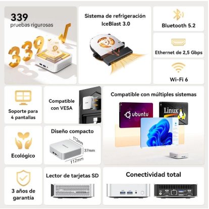 Características destacadas del A5 Pro Edición 2026. Imagen: GEEKOM