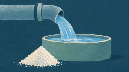 Una planta de desalación convierte agua en sal aprovechable con menos consumo energético.