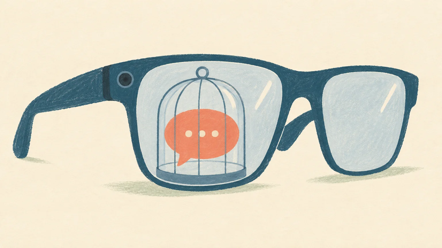 Unas gafas atrapan una conversación, metáfora de la grabación no autorizada.