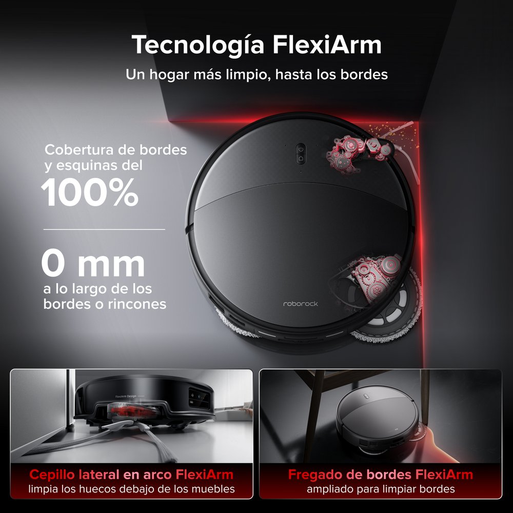 Tecnología FlexiArm del Saros 20 para bordes y esquinas
