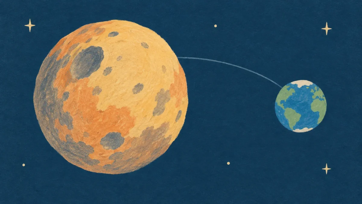 Un posible planeta enano aparece más allá de un planeta azul, en una composición espacial sencilla.