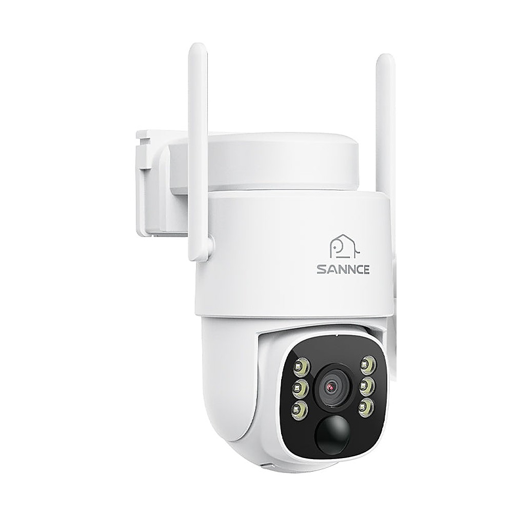 SANNCE I81BU de frente, con los seis LED y el sensor PIR visibles