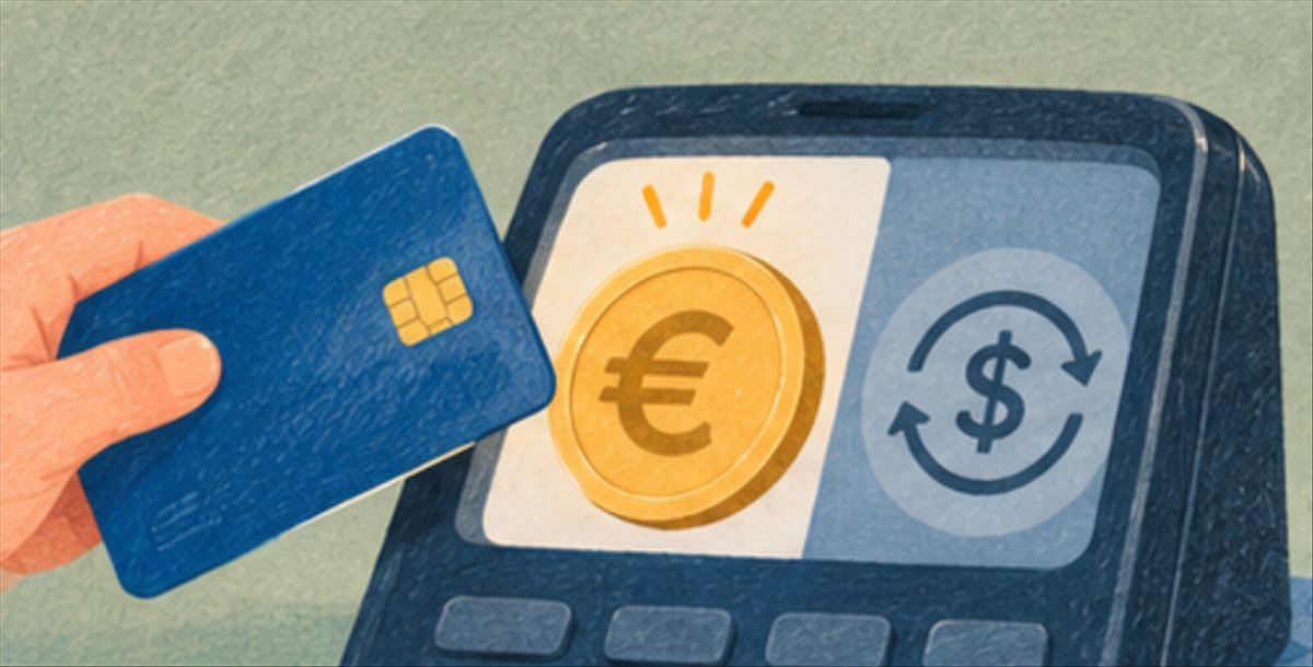 Pagar con tarjeta fuera de la zona euro: por qué conviene elegir casi siempre la moneda local